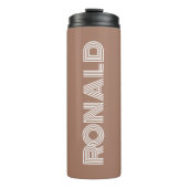 Mocha Moderne Typografie Gepersonaliseerd Thermosbeker (Voorkant)