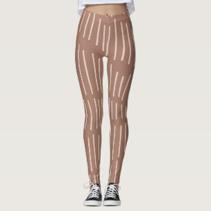 Mocha Mousse Abstracte handgetekende doedellijn (4 Leggings