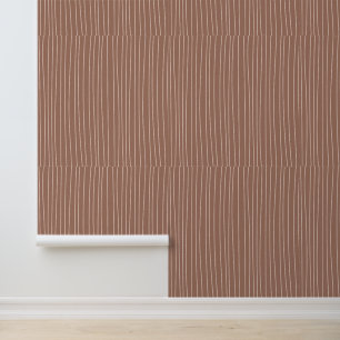 Mocha Mousse Abstracte handgetekende doedellijn (5 Behang
