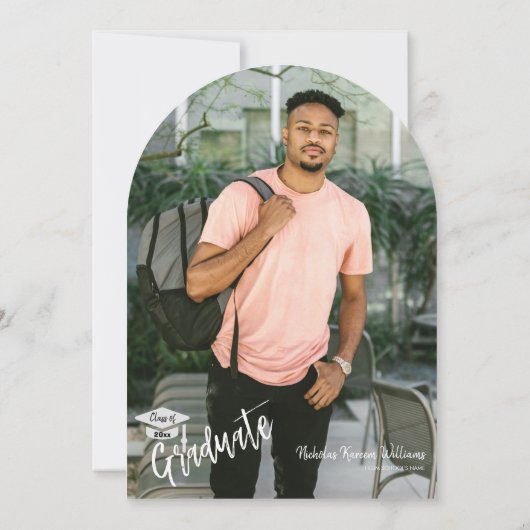 Mocha Mousse Arch Photo Invitation (Dos)