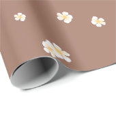 Mocha Mousse Bloemen Cadeaupapier (Rol Hoek)
