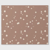 Mocha Mousse Bloemige Bloemen Cadeaupapier (Vlak)