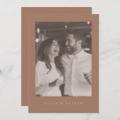 Mocha Mousse Boho Fotobruiloft Modern Kaart (Voorkant / Achterkant)