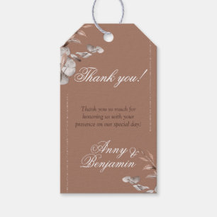 Mocha Mousse Botanische dank u label Cadeaulabel