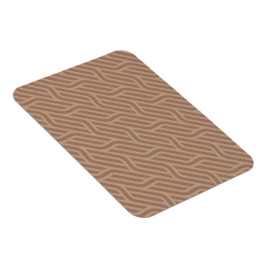 Mocha Mousse Brown Buffed Beige Wavy Line Pattern Magneet (Rechterzijde)