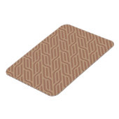 Mocha Mousse Brown Buffed Beige Wavy Line Pattern Magneet (Linkerzijde)