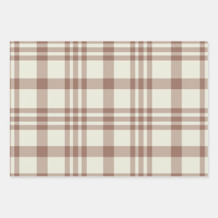 Mocha Mousse Brown Plaid Tartan Pattern Inpakpapier Vel