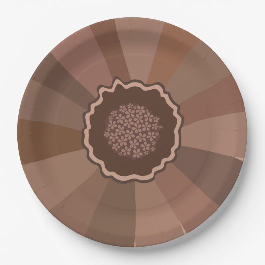 Mocha Mousse Daisy Floral Papieren Bordje (Voorkant)