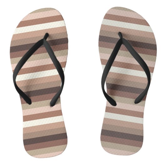 Mocha Mousse en accenten Horizontaal Stripe Patroo Teenslippers (Voetbed)