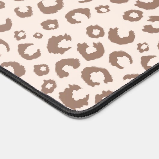 Mocha Mousse en Crème Tan Leopard Patroon Bureaumat (Hoek)