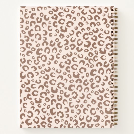Mocha Mousse en Crème Tan Leopard Patroon Notitieboek (Achterkant)