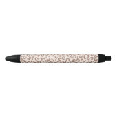 Mocha Mousse en Crème Tan Leopard Patroon Zwarte Inkt Pen (Voorkant)