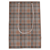 Mocha mousse en grijs geruit medium cadeauzakje (Achterkant)