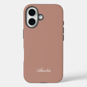 Mocha Mousse Esthetische Warme Aardse Bruin iPhone 16 Hoesje