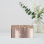 Mocha Mousse Faux Glitter Visitekaartje (Staand voorkant)