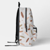 Mocha Mousse Feathers Backpack Bedrukte Rugzak (Links)