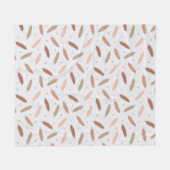 Mocha Mousse Feathers Fleece Blanket (Voorkant (Horizontaal))