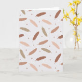 Mocha Mousse Feathers Greeting Card Kaart (Gele Bloem)