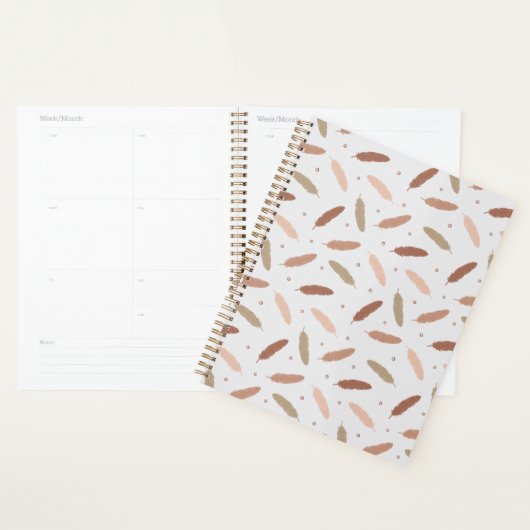 Mocha Mousse Feathers Planner (Display)