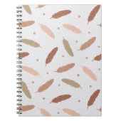 Mocha Mousse Feathers Spiral Notebook Notitieboek (Voorkant)