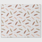 Mocha Mousse Feathers Wrapping Paper Cadeaupapier (Vlak)