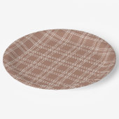 Mocha Mousse Gingham Papieren Bordje (Gekanteld)