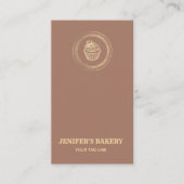 Mocha mousse gouden cupcake bakkerij QR code Visitekaartje (Voorkant)