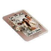 Mocha Mousse Moderne Botanische Bloemen Bewaar de Magneet (Rechterzijde)