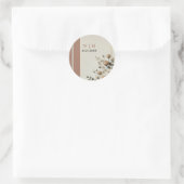 Mocha Mousse Neutral Floral Wedding Ronde Sticker (Tas)