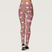 Mocha Mousse Roze Harten Paren Valentijn Leggings (Achterkant)