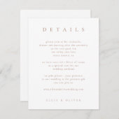 Mocha Mousse & White Boho Details Huwelijk Modern Informatiekaartje (Voorkant / Achterkant)