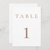 Mocha Mousse & White Mariage/Event Numéro de table (Devant / Derrière)