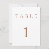 Mocha Mousse & White Mariage/Event Numéro de table (Dos)