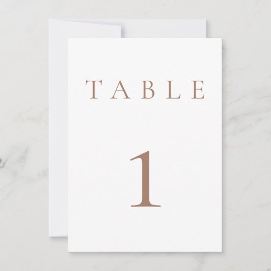 Mocha Mousse & White Mariage/Event Numéro de table (Devant)
