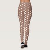 Mocha Mousse Witte stippen retro patroon Leggings (Achterkant)