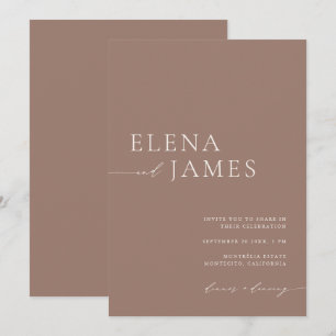 Mocha Neutre Moderne & Faire-part de mariage d'ivo