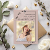 Mocha Photo Graduation Party Save the Date