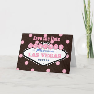 Mocha Pink Las Vegas Save the Date Kaart