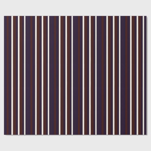 Mocha & Plum Stripe Wrapping Paper Cadeaupapier (Vlak)