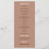 Mocha Programme de Mariage Moderne Brown (Dos)