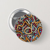 Mocha Red Gray Geometric Ronde Button 5,7 Cm (Voorkant /achterkant)