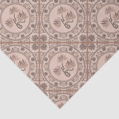 Mocha Rococo Revival Mandala Geo Diamond Tegel Tissuepapier (Detail)