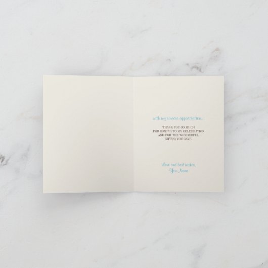 Mocha Rustic Linen Dandelion Remerciements Cartes (Intérieur)