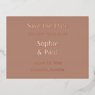 Mocha Save the Date Folie Invitation Briefkaart