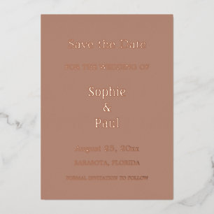 Mocha Save the Date Folie Uitnodiging