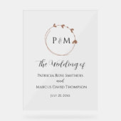 Mocha Simple Heart Wreath Wedding (Recto)