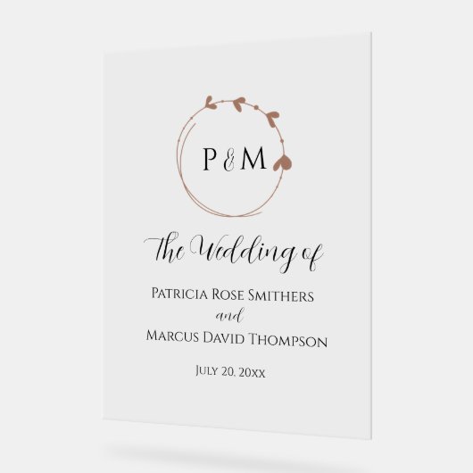 Mocha Simple Heart Wreath Wedding (Angle)