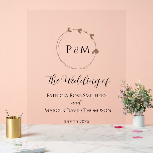 Mocha Simple Heart Wreath Wedding (Mariage)