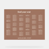 Mocha Simple Mariage Sièges Graphique Alphabétique (Recto)
