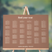 Mocha Simple Mariage Sièges Graphique Alphabétique (Neutre)